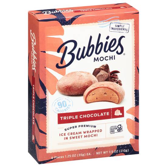 Bubbies Triple Chocolate Mochi Ice Cream (6 ct)