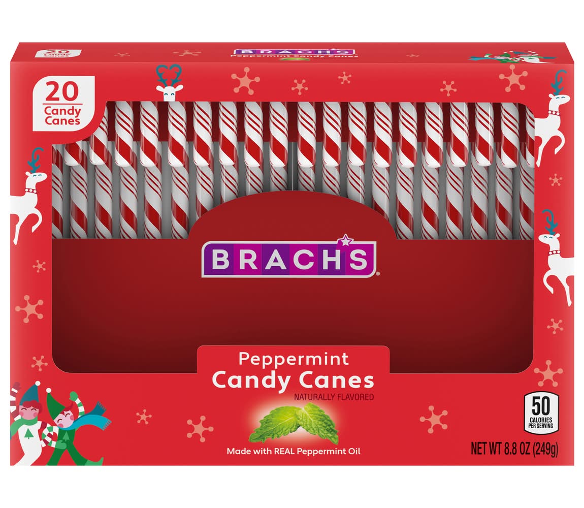Brach's Holiday R&W Mint Candy Canes Ctn (8.8 oz)