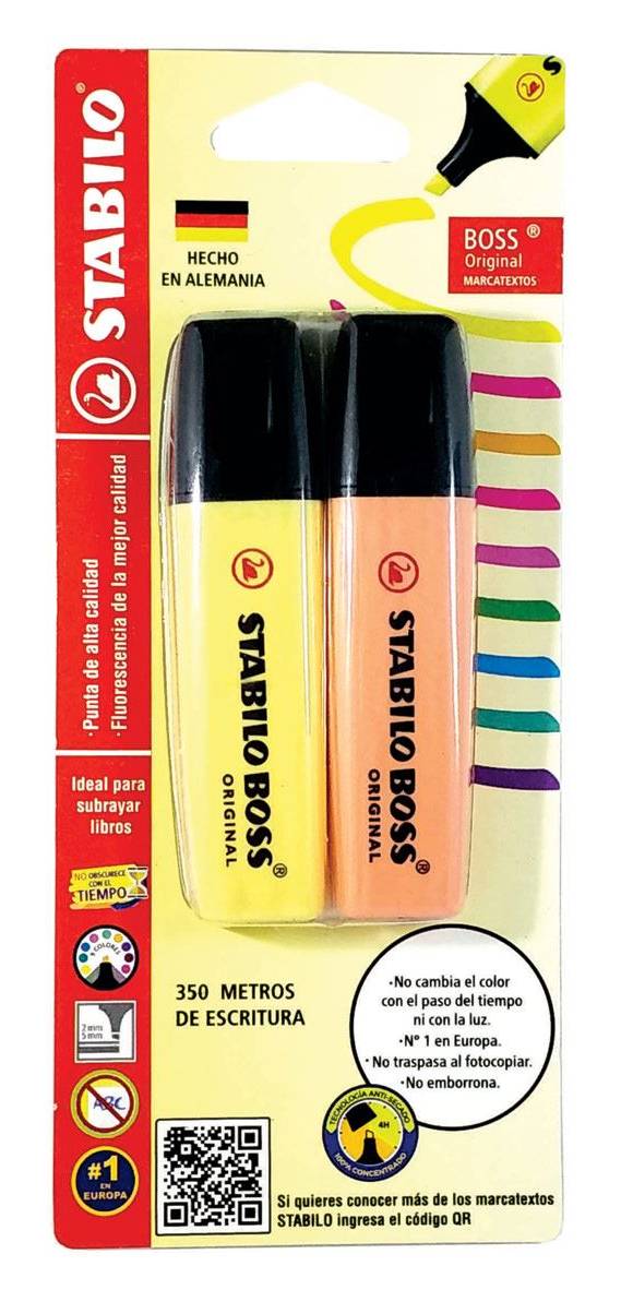 Stabilo Boss · Marcatextos pastel amarillo/durazno (50 g)