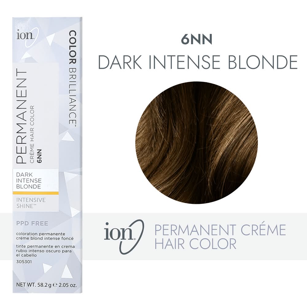 iON Permanent Creme Hair Color, 6NN Dark Intense Blonde (2.05 fl oz)