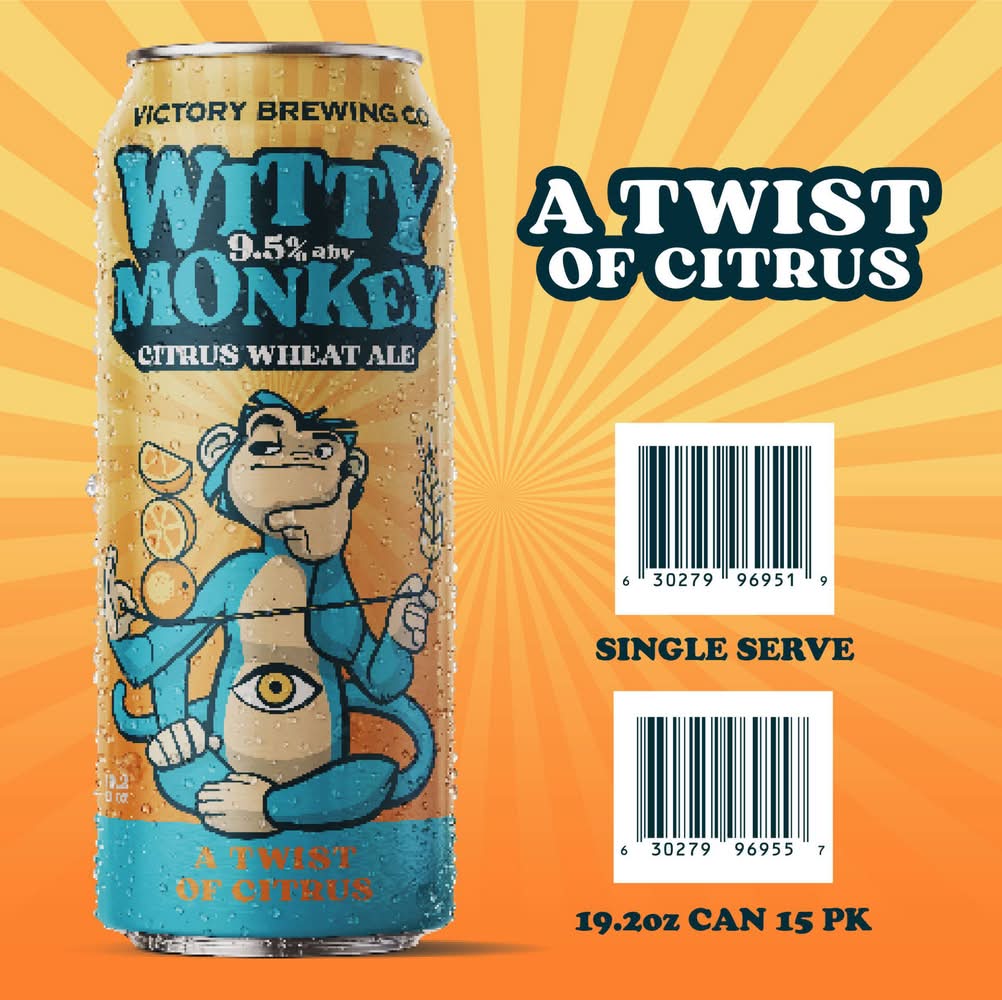 Victory Brewing Company Witty Monkey Citrus Wheat Ale Beer