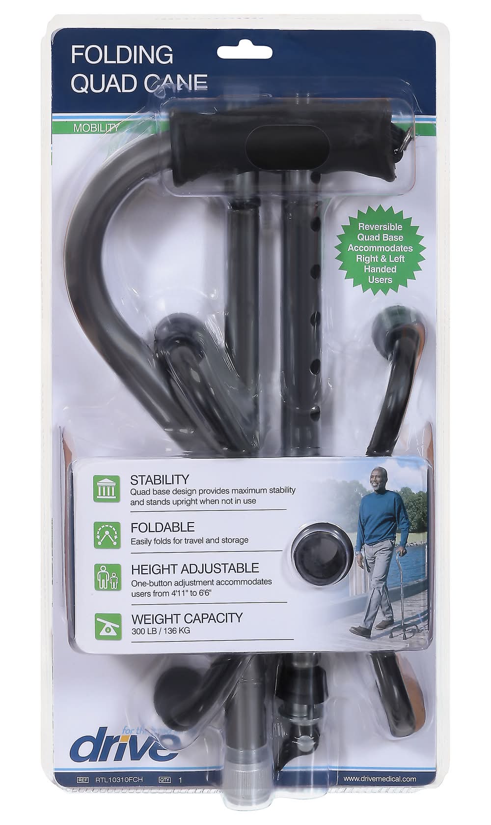 Drive Mobility Folding Quad Cane
