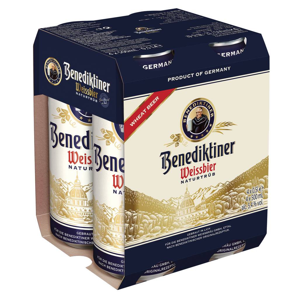 Benediktiner Weissbier Can 500mL X 4 pack