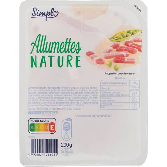 Simpl - Allumettes nature (200g)