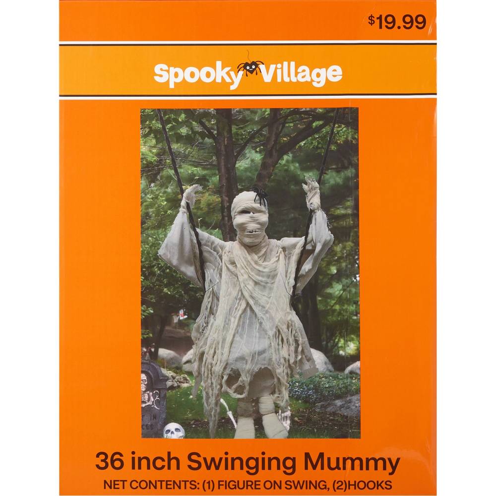 Spooky Village Swinging Mummy, 36 in
