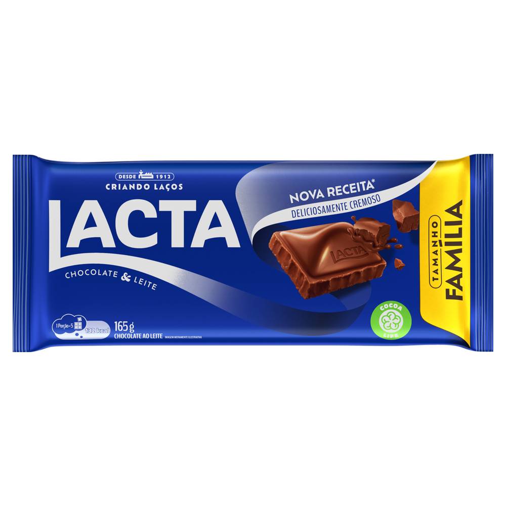 Lacta barra de chocolate ao leite (165 g)