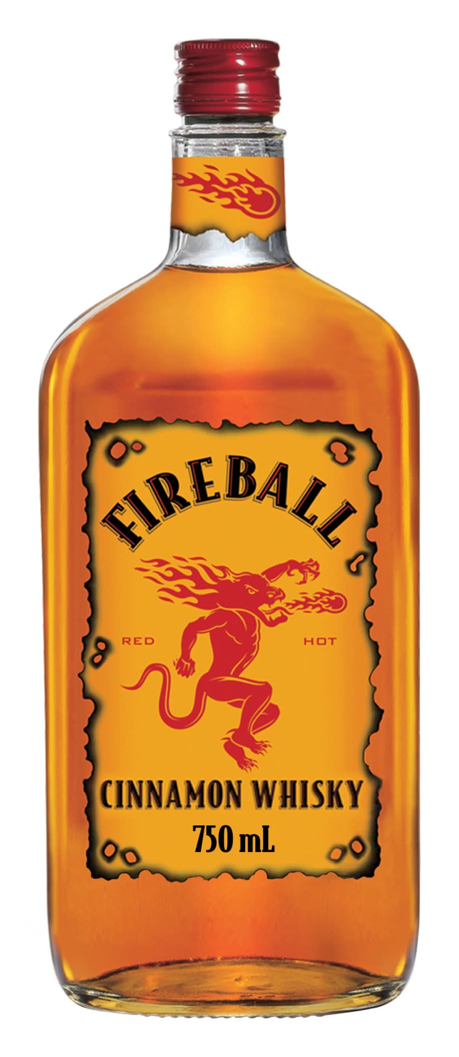 Fireball Smooth Blend Red Hot Whisky, Cinnamon (750 ml)