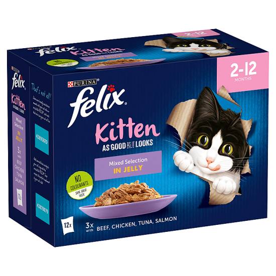 Purina Felix Kitten Mixed Selection in Jelly Wet Cat Food (12 pack, 1.2 g)