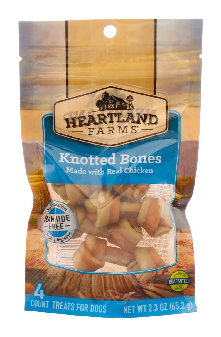 Heartland Farmss Chicken Knotted Bones Treats For Dogs 4 Ct