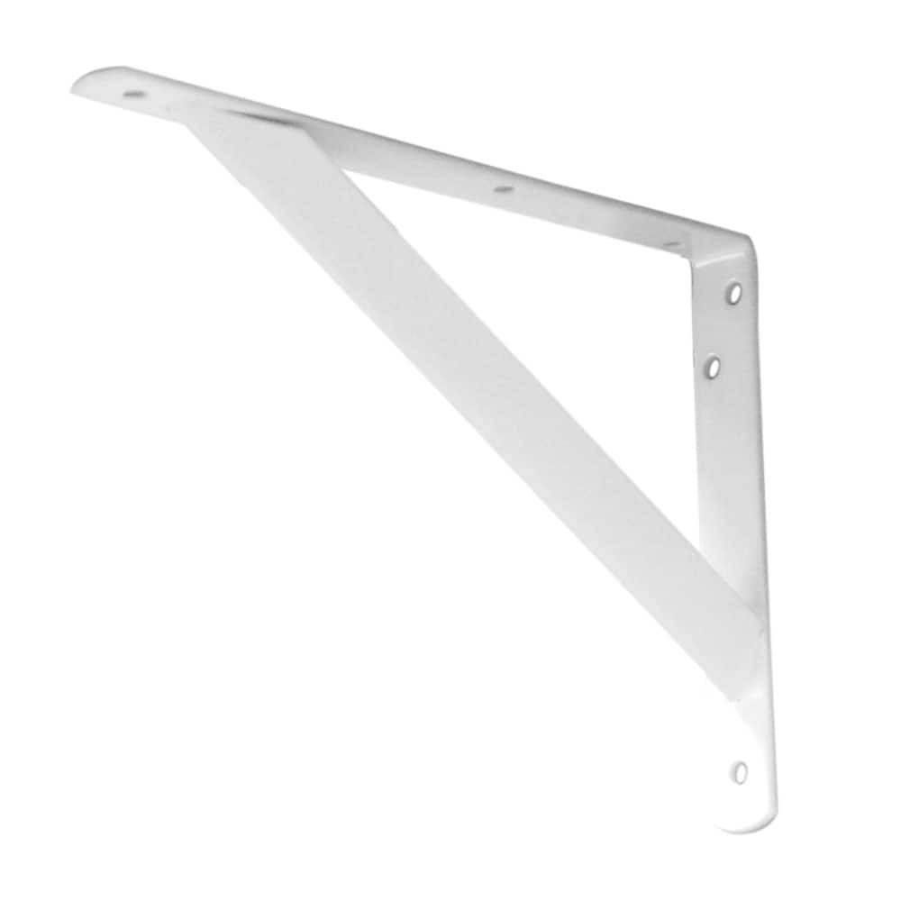 Project Source 11.14-in L x 1.06-in W x 7.95-in D Heavy Duty White Shelf Bracket | 46357PHLLG