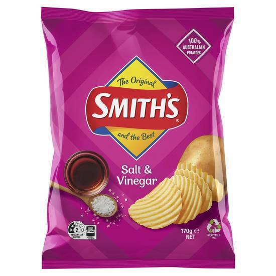 Smith's Crinkle Cut Potato Chips Salt & Vinegar 170g