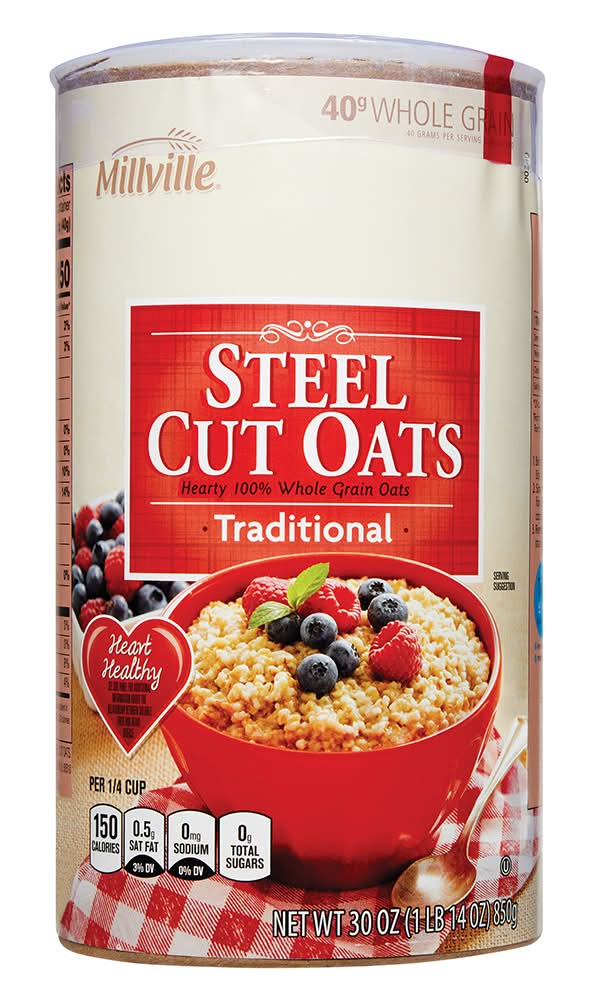 Millville Traditional Steel Cut Oats (30 oz)