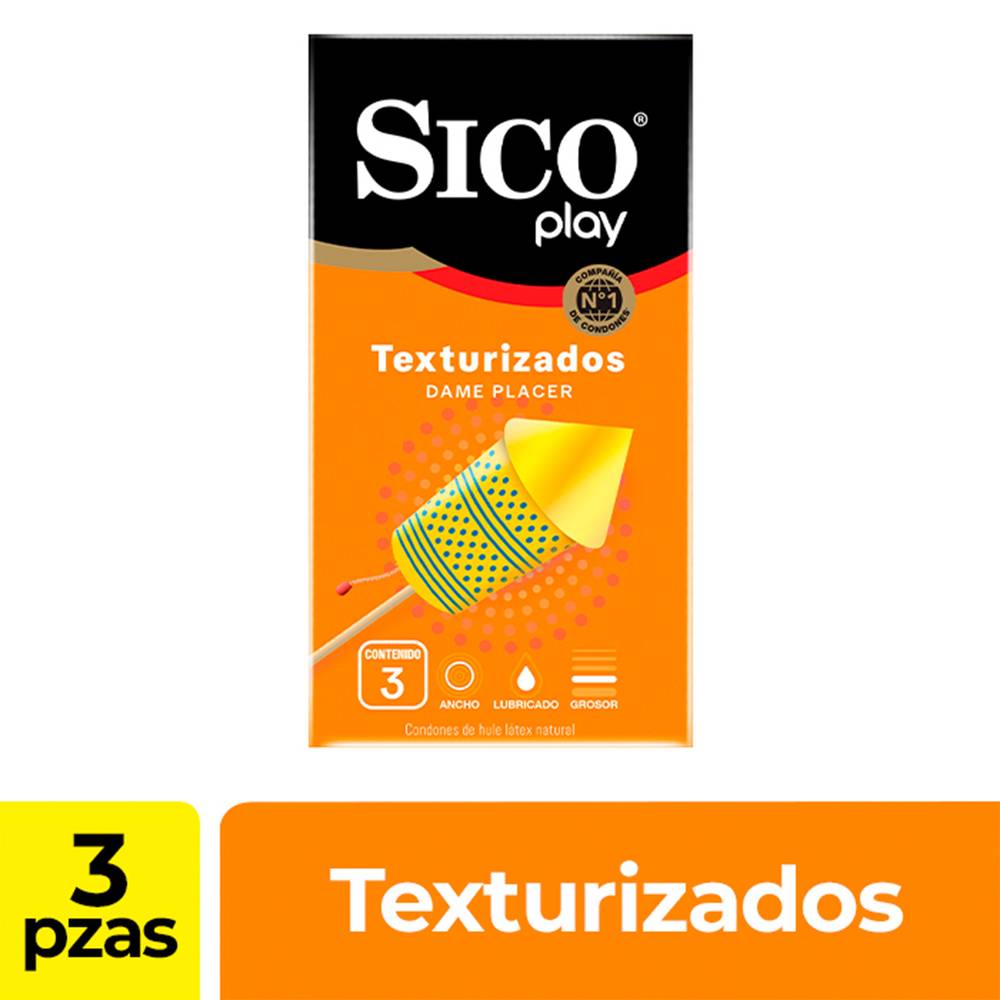 Sico condones play texturizados (3 un)