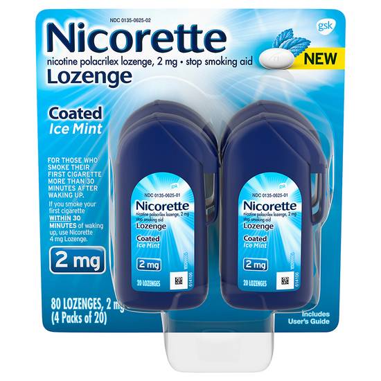 Nicorette Stop Smoking Aid Lozenge 2 Mg, Coated Ice Mint (4 ct)