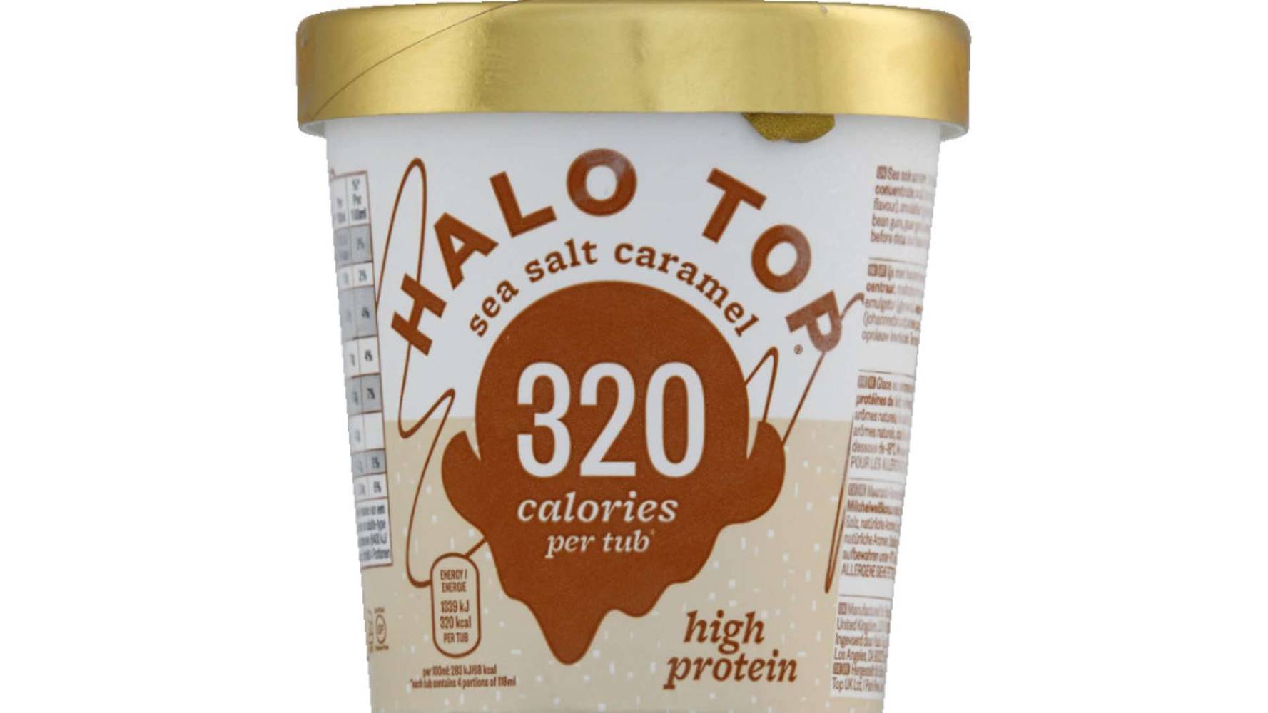 Halo Top - Glace riche en protéines (caramel au sel marin)