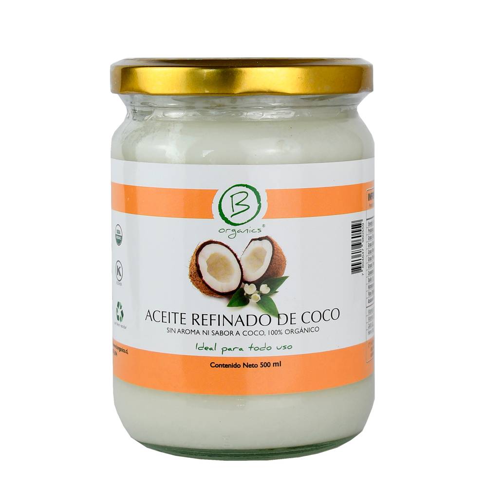 Be organics aceite de coco refinado (frasco 500 ml)