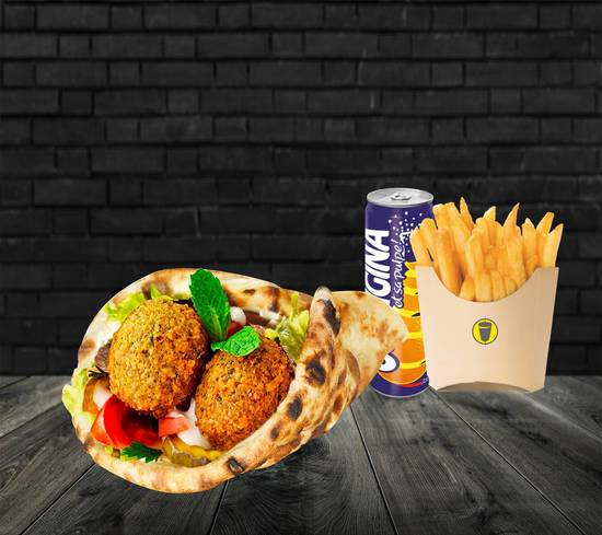 Menu cheese  Nan Falafel🧆 🍟+🥙+🍹