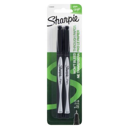 Sharpie Black Ink Pens 0.8mm (2 units)