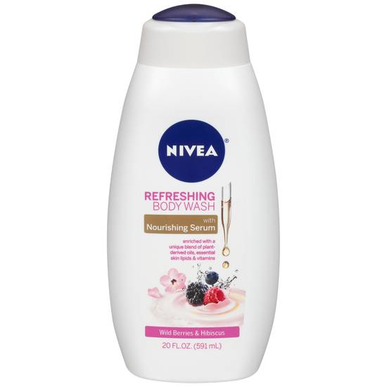 NIVEA Refreshing Wild Berries and Hibiscus with Nourishing Serum, 20 OZ