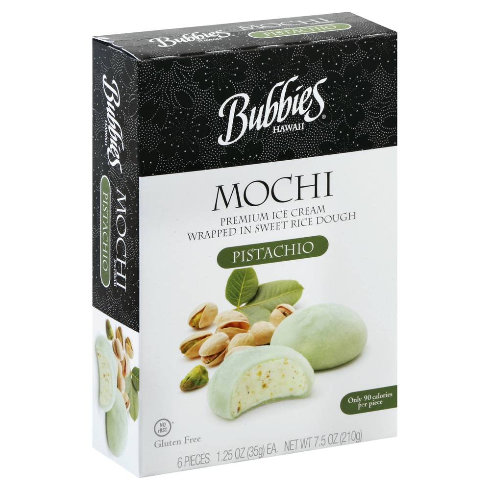 Bubbies Mochi Ice Cream, Pistachio (7.5 oz)