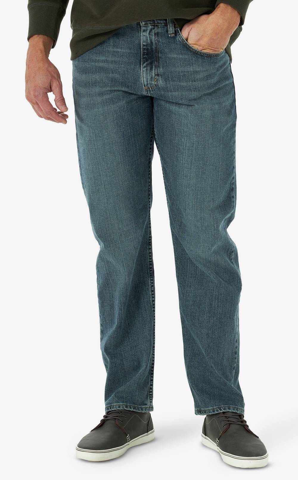 Wrangler Mens Relaxed Fit Denim Jean Work Pants, 32 X 30, Grey Tint