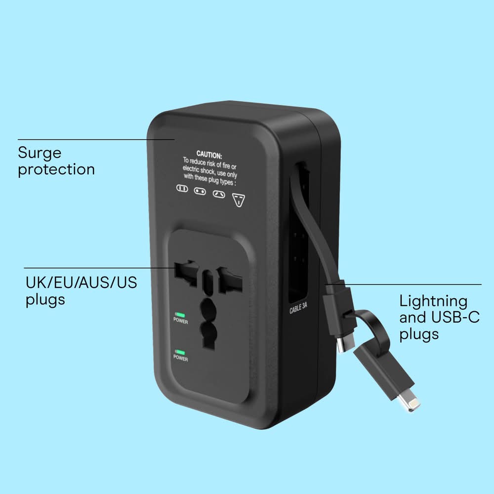 Travel Smart Does-It-All Adapter With Cables & Usb-A & C Ports