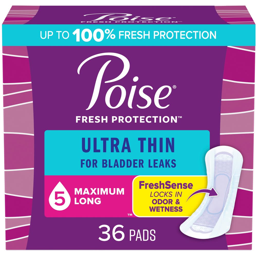 Poise Fresh Protection Maximum Long Length Ultra Thin Pads
