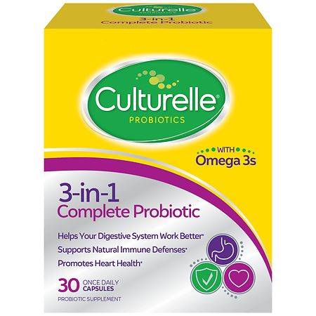 Culturelle 3-in-1 Complete Probiotic + Omega 3s Capsules - 30.0 ea