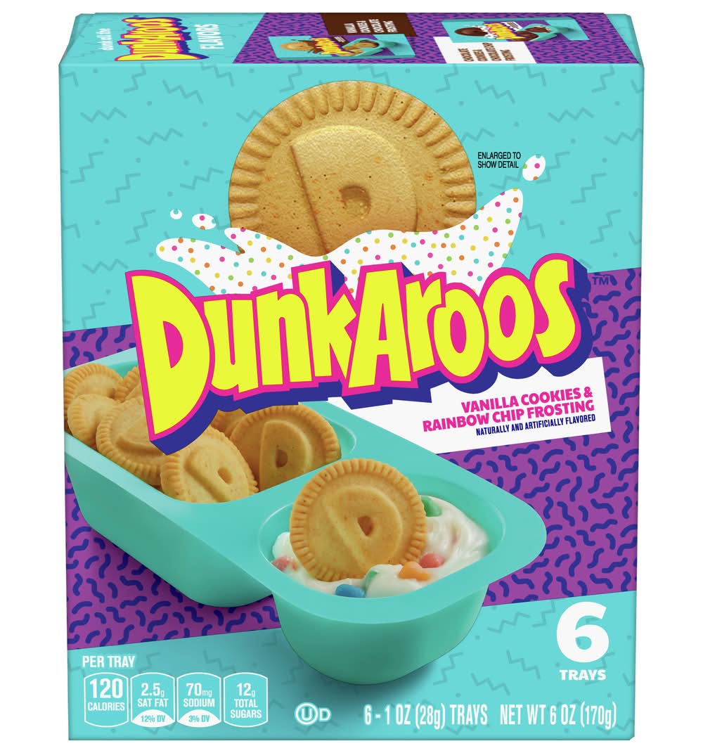 Dunkaroos Cookies & Rainbow Chip Frosting, Vanilla (1 oz, 6 ct)