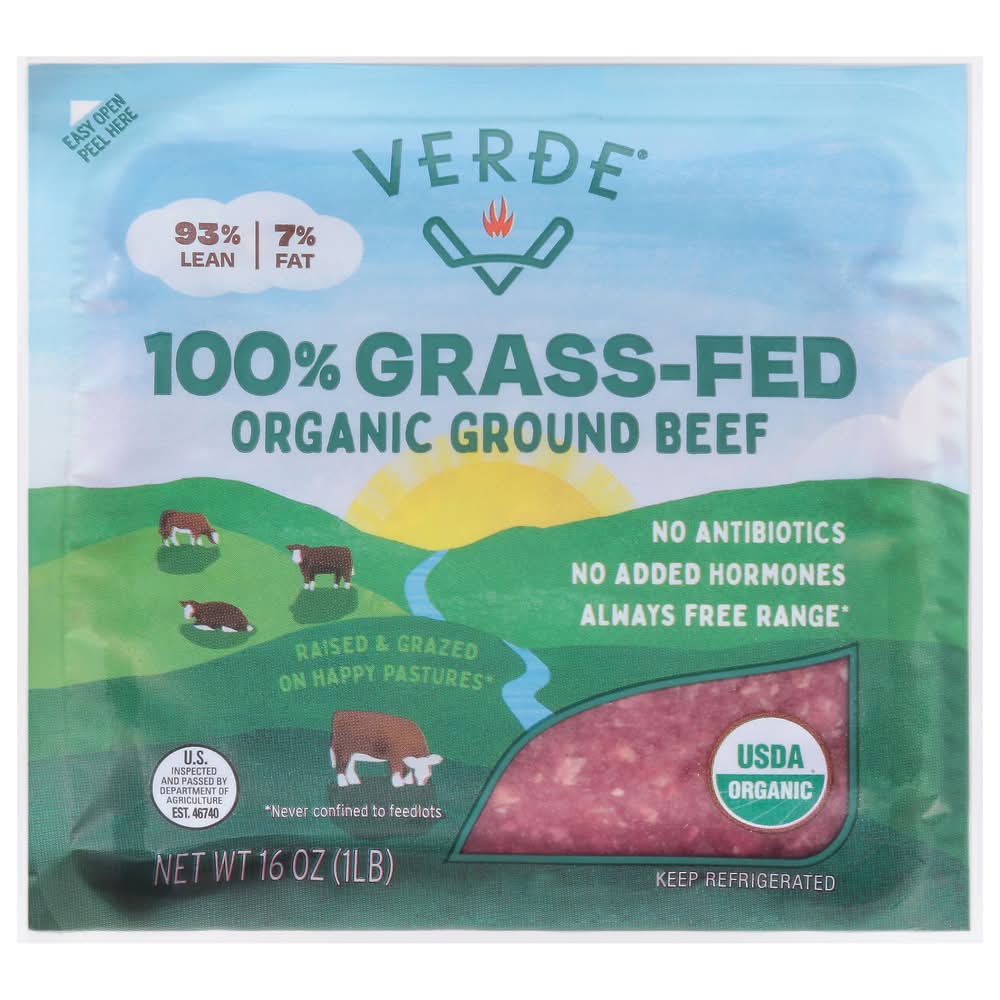 Verde 100% Grass Fed Organic Ground Beef (1 lbs)