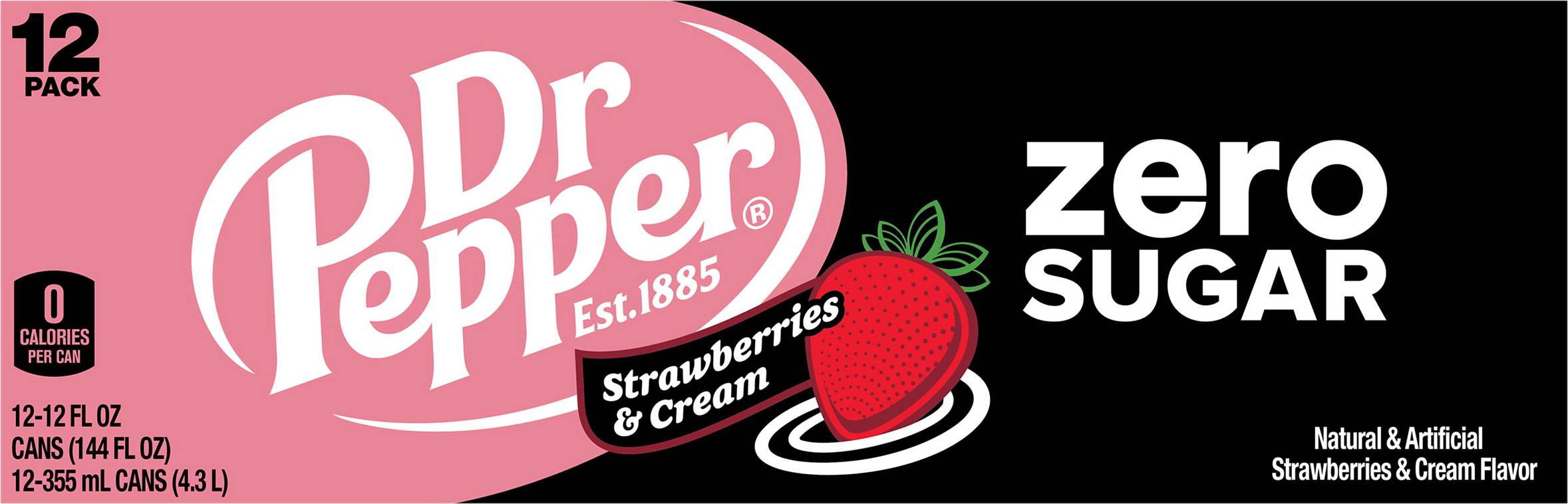 Dr Pepper Strawberries & Cream Soda(12 Ct, 12 fl Oz)