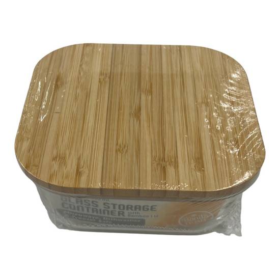 Bonita Home Glass Bamboo Container With Bamboo Lid (1 ct)