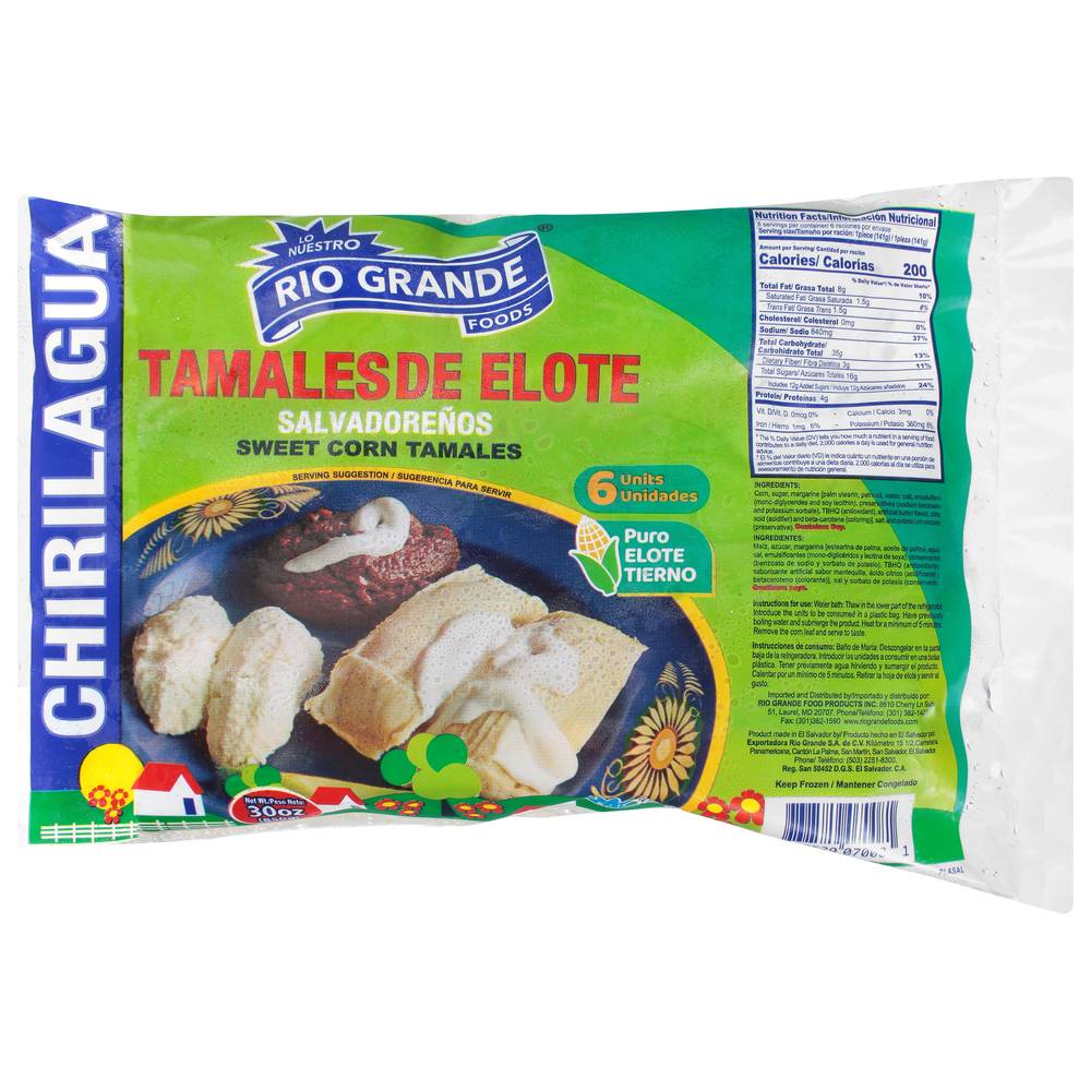 Rio Grande Chirilagua Sweet Corn Tamales (30 oz, 6 ct)
