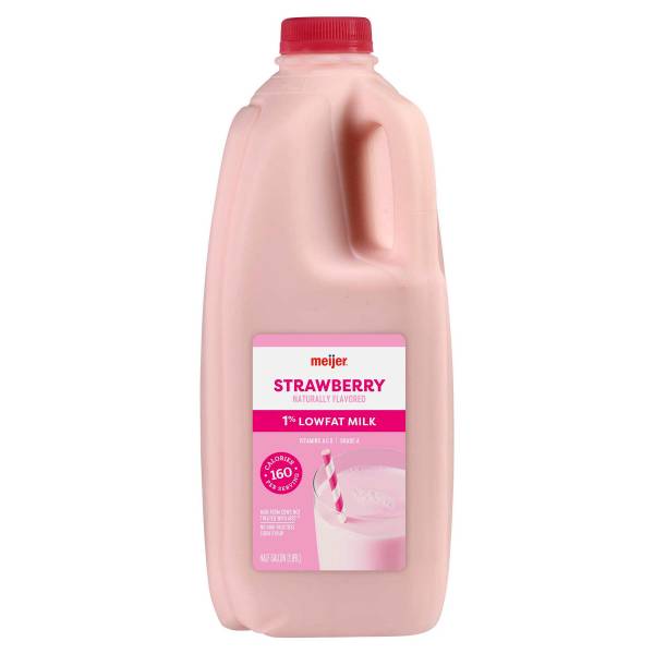 Meijer 1% Low Fat Strawberry Milk (1/2 gal)