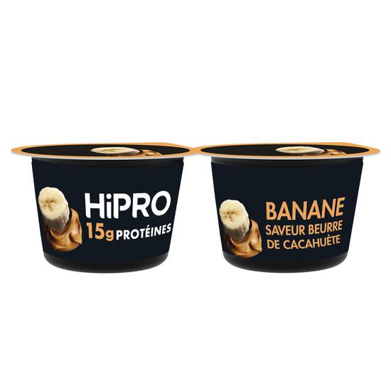 Danone - Hipro yaourt saveur beurre de cacahuète banane (2 pièces)