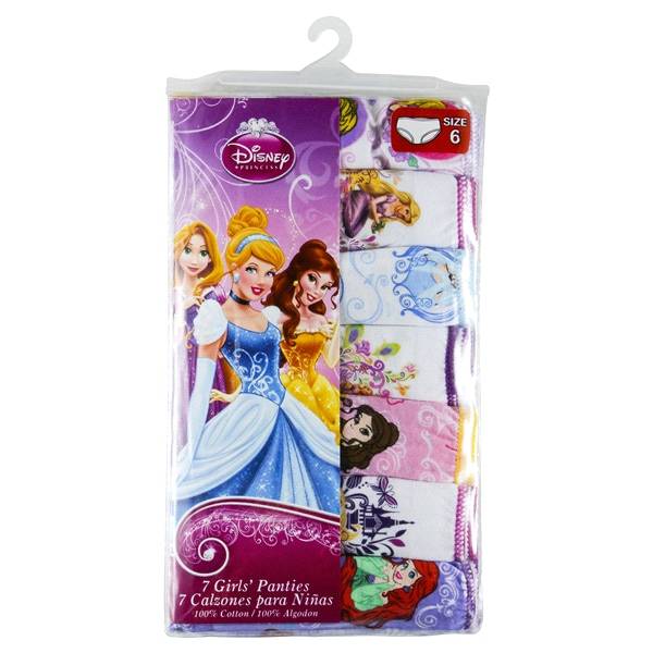 Disney Princess Girls Panties 7 Pack, Size 6