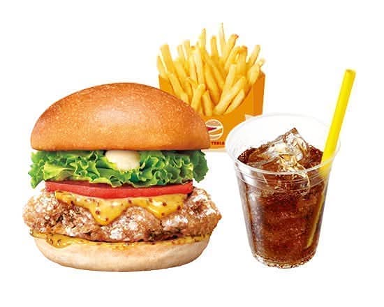 【セット】ハニーマスタードチキンバーガーHoney Mustard Chicken Burger Set