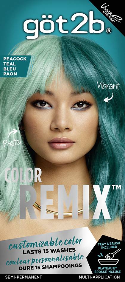 Got2b Color Remix Customizable Semi-Permanent Hair Color (peacock teal)