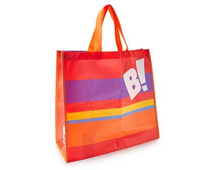 "B!" Orange & Purple Stripe Reusable Bag