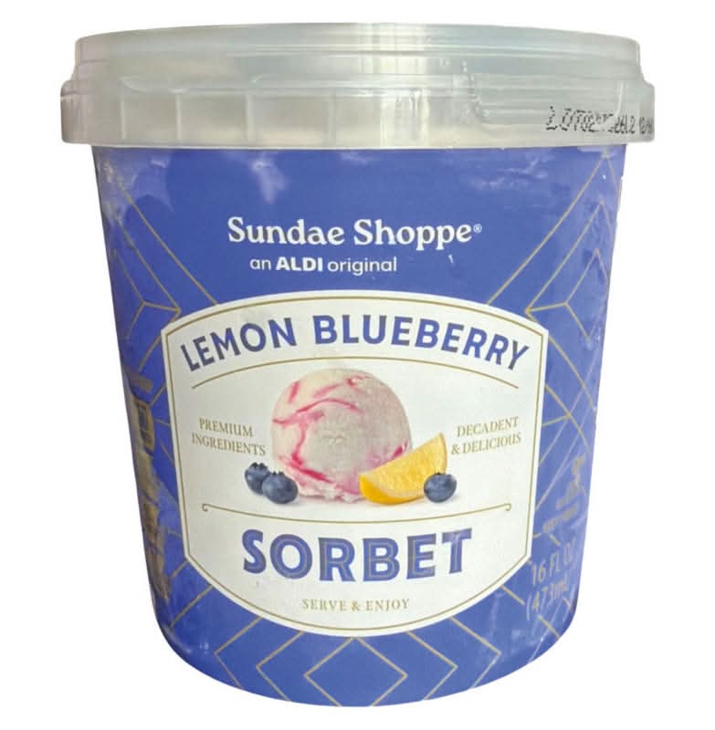 Sundae Shoppe Dairy Free Lemon Blueberry Sorbet
