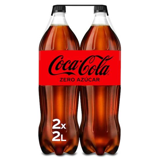 Refresco de cola zero Coca-Cola botella 2 x 2 l