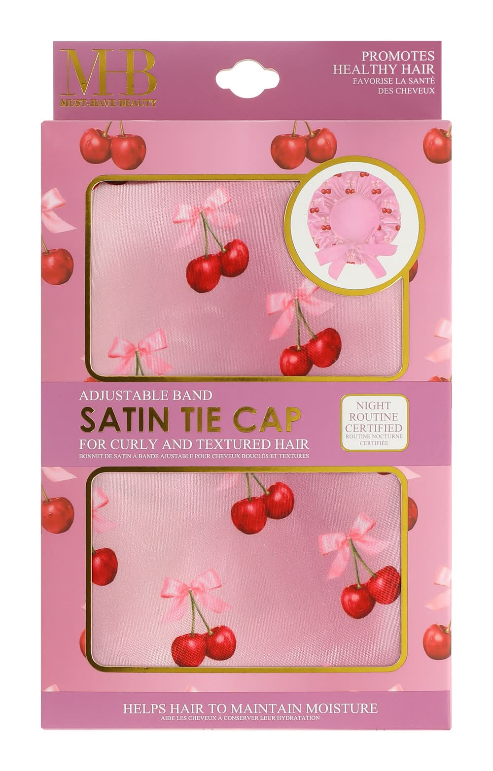 Satin Tie Cap Purple