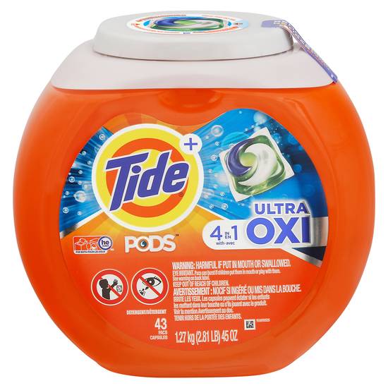 Tide Pods Ultra Oxi 4 in 1 Laundry Detergent (43 ct)