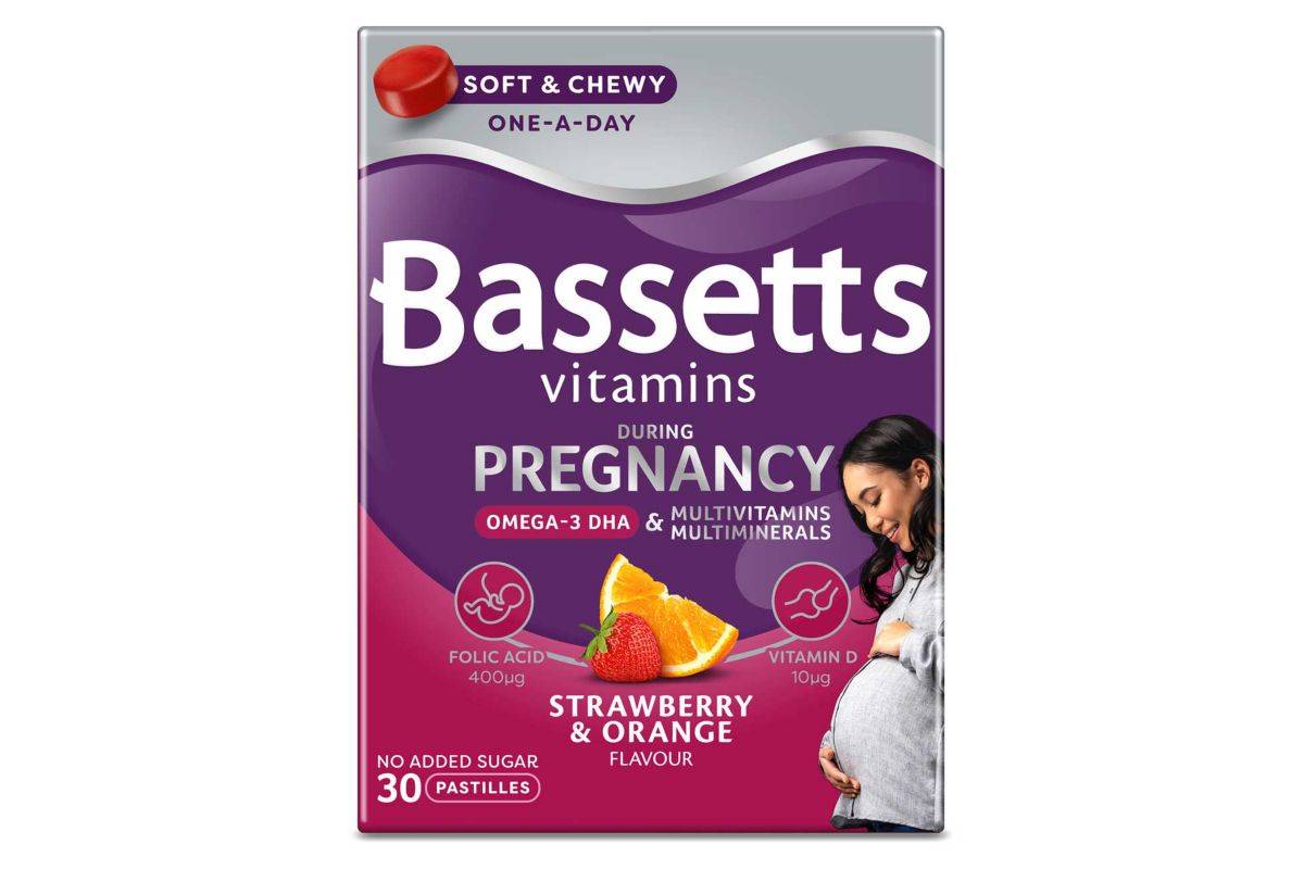 Bassetts Vitamins During Pregnancy Strawberry & Orange Flavour – 30 Pastilles