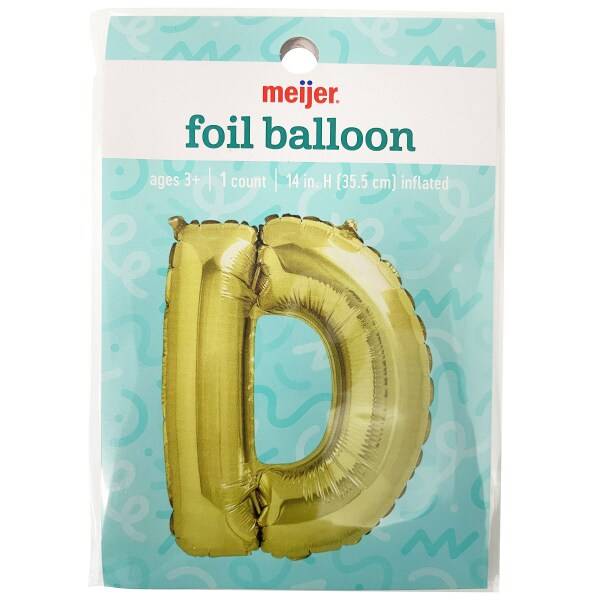 Foil Balloon, Letterr D (14 in)