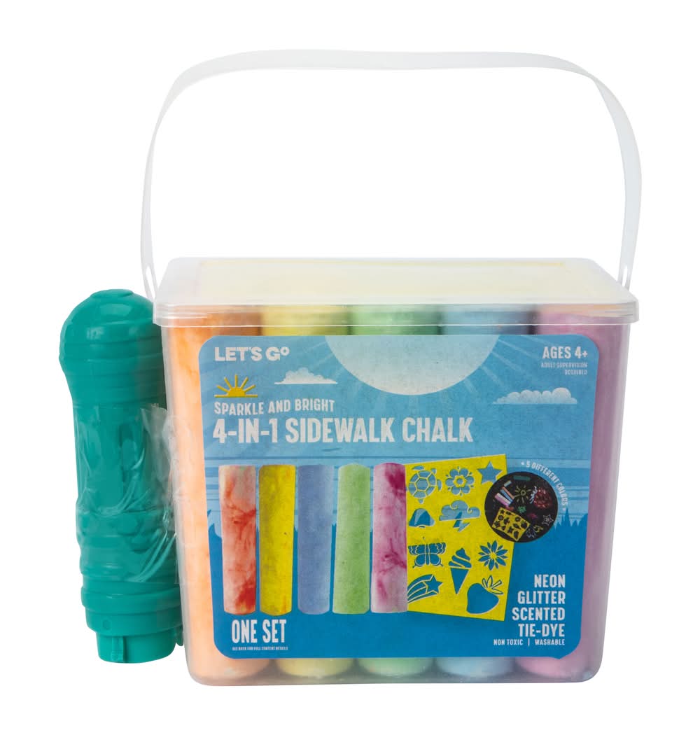 Sparkle And Bright 4-In-1 Sidewalk Chalk Set