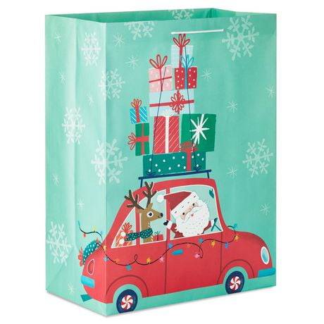 Hallmark Jumbo Red Car With Santa Christmas Gift Bag, Multicolor