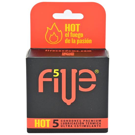 FIVE PRESERVATIVOS HOT CAJ*5