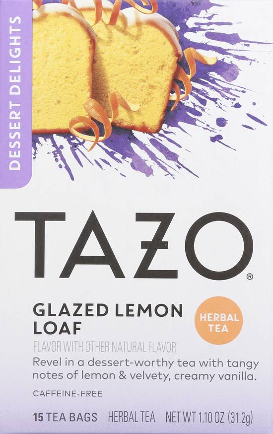 Tazo Dessert Delights Glazed Lemon Loaf Herbal Tea (15 bags)