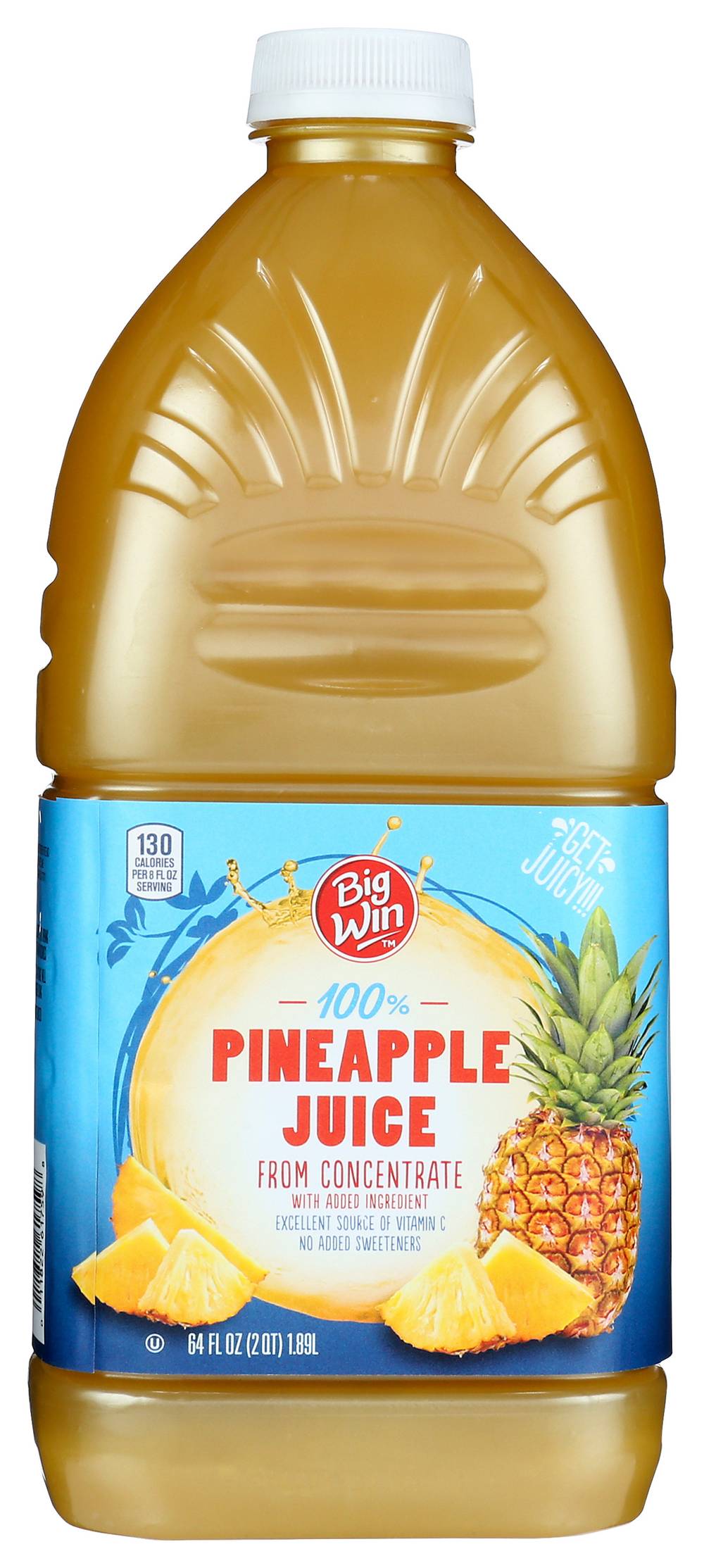 Big Win 100% Juice, Pineapple (64 fl oz)